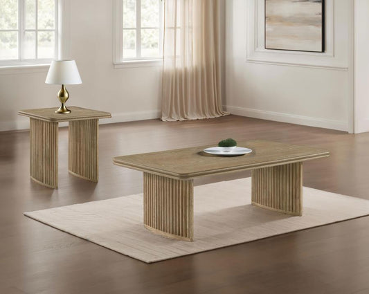 Adina - Wood Coffee Table Set Table Sets by Coaster Fine Furniture - Walls Furniture & Mattress