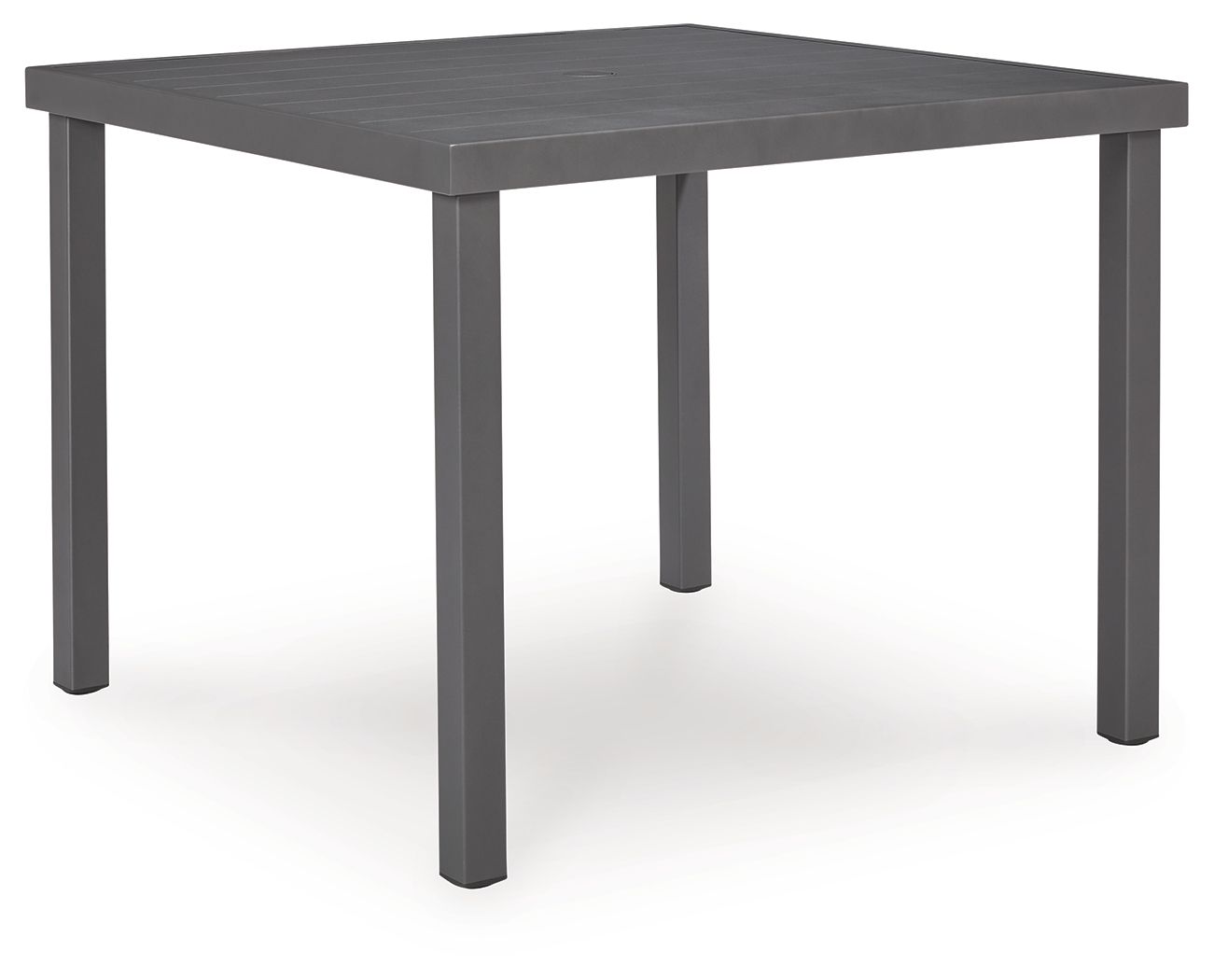 Rocky Creek - Square Dining Table With Umbrella Option - Gray Dining Tables by Signature Design by Ashley® - Walls Furniture & Mattress