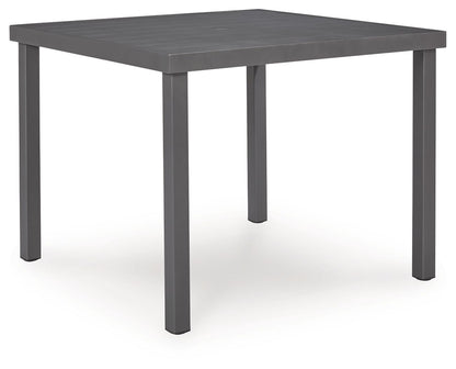 Rocky Creek - Square Dining Table With Umbrella Option - Gray Dining Tables by Signature Design by Ashley® - Walls Furniture & Mattress