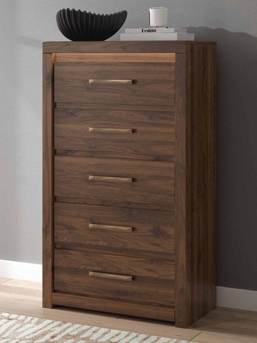 Janfyn - Five Drawer Chest - Brown Accent Chests by Signature Design by Ashley® - Walls Furniture & Mattress