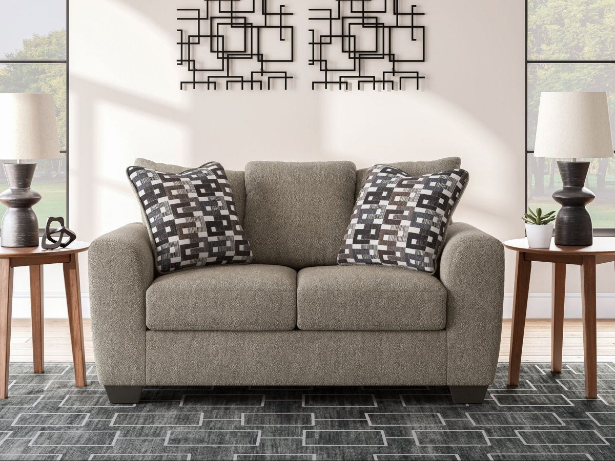 Triston - Peaks - Loveseat - Suede Stationary Loveseats by Benchcraft® - Walls Furniture & Mattress