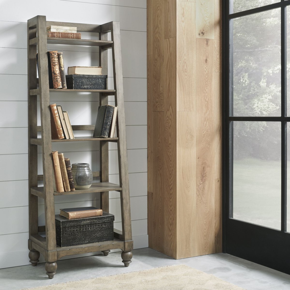 Americana Farmhouse - Wood Leaning Pier Bookcase - Light Brown Piers by Liberty Furniture - Walls Furniture & Mattress