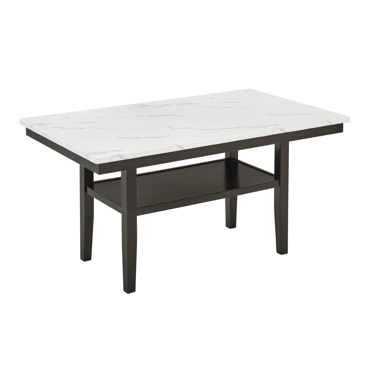 Carissa - 60" Rectangle Dining Table With Storage Shelf - Black / White Dining Tables by New Classic - Walls Furniture & Mattress