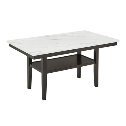 Carissa - 60" Rectangle Dining Table With Storage Shelf - Black / White Dining Tables by New Classic - Walls Furniture & Mattress
