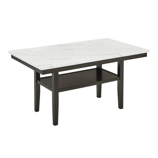 Carissa - 60" Rectangle Dining Table With Storage Shelf - Black / White Dining Tables by New Classic - Walls Furniture & Mattress