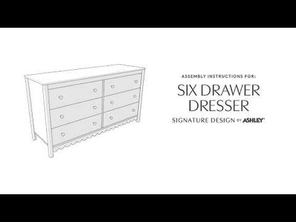 Hallityn - Six Drawer Dresser - White