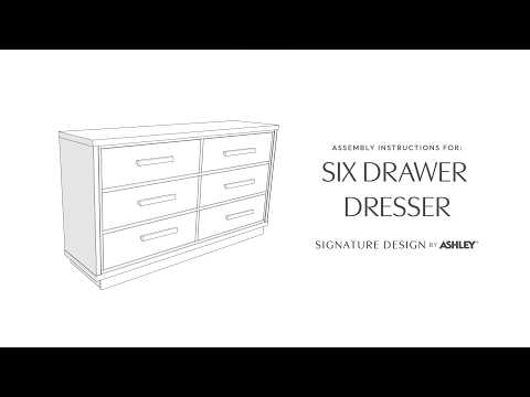 Kozmour - Six Drawer Dresser - Black / Brown